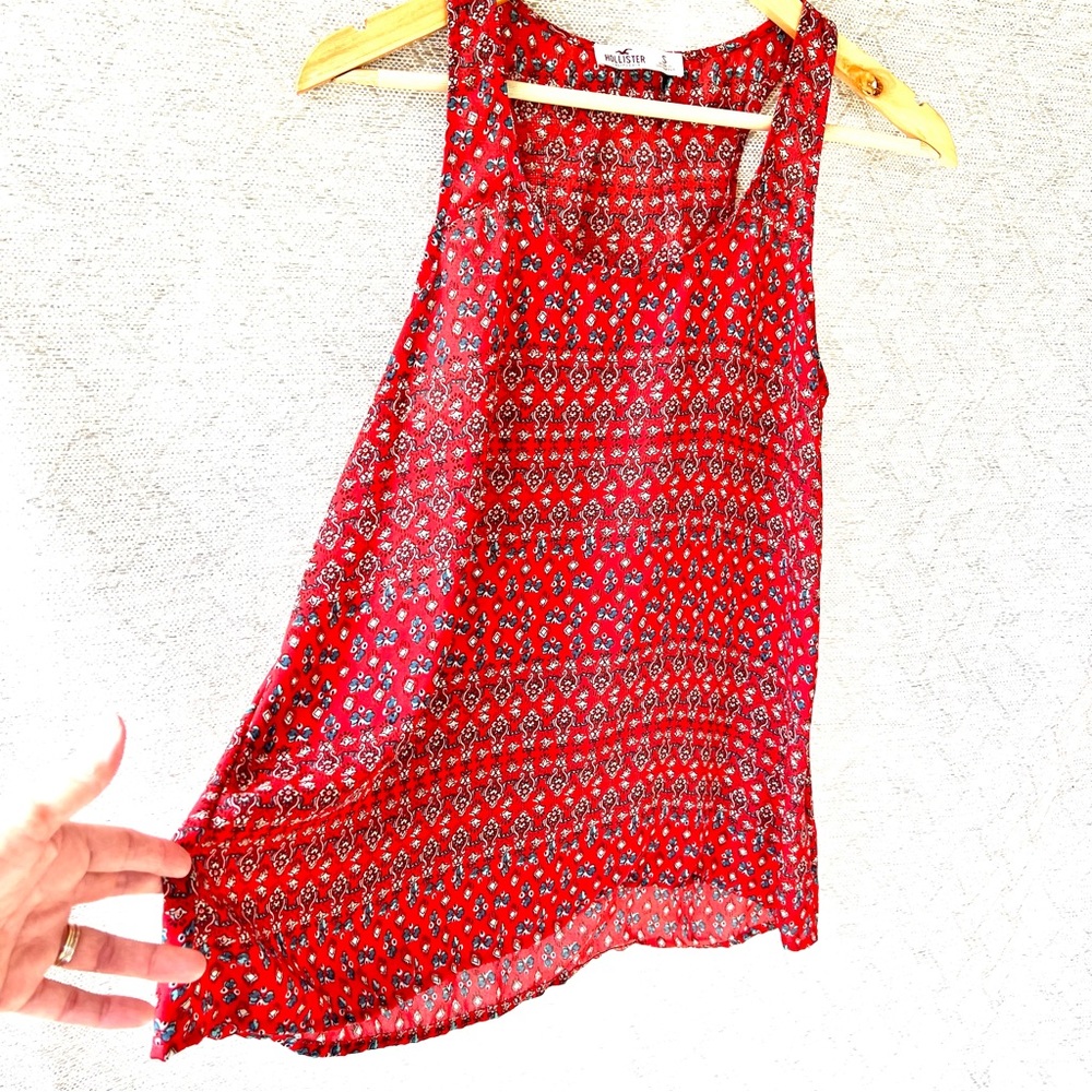 Hollister Red Flowy Tank